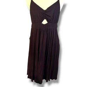 Torrid Super Soft Midi Peek a boo dress in black- Size 1